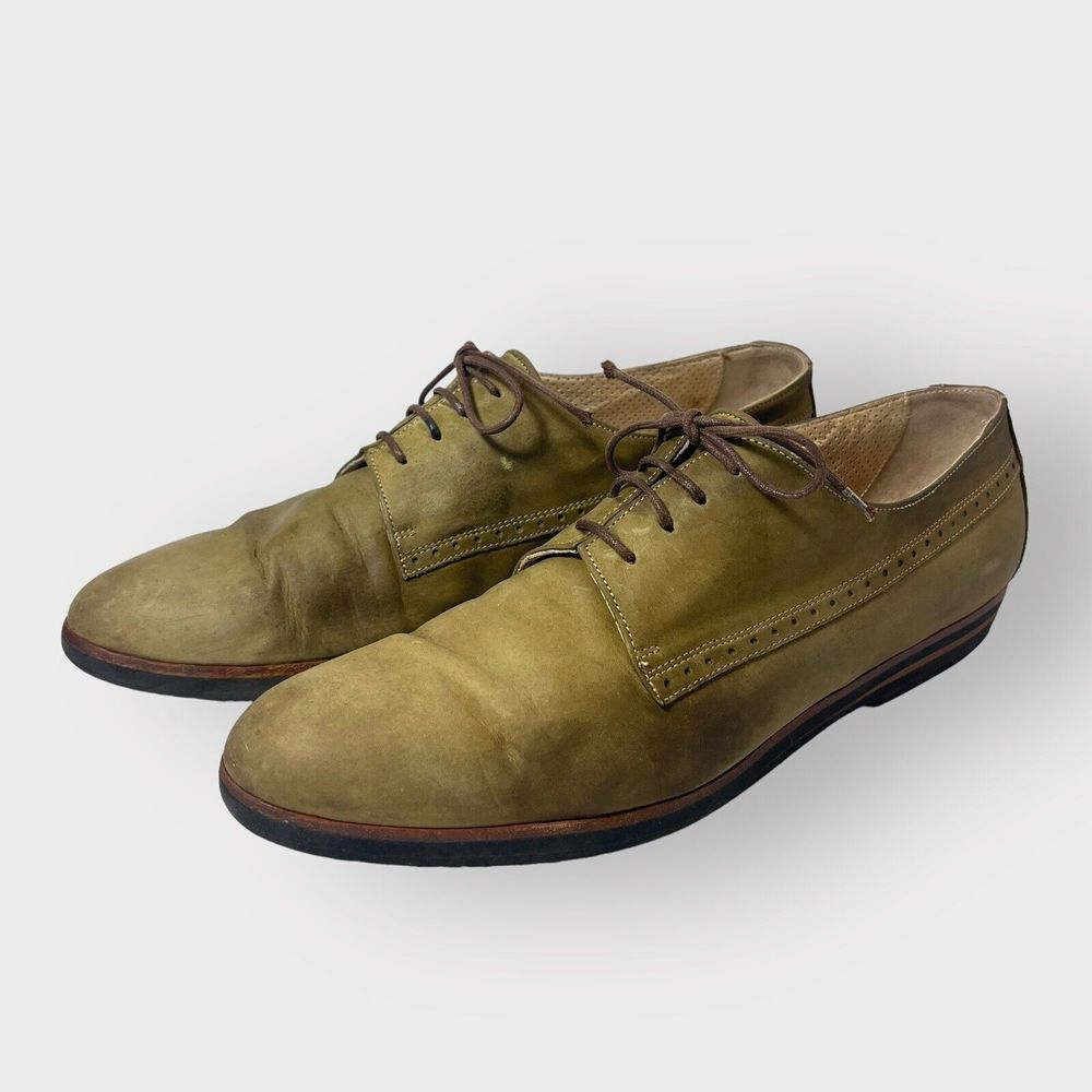 Cole Haan Olive Green Suede Lace-Up Flats